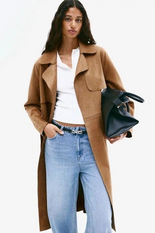Trenchcoat afelpado